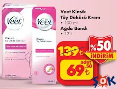 VEET KLASİK TÜY DÖKÜCÜ KREM 100 ML / AĞDA BANDI 12'Lİ VEET KLASİK TÜY DÖKÜCÜ KREM 100 ML / AĞDA BANDI 12'Lİ